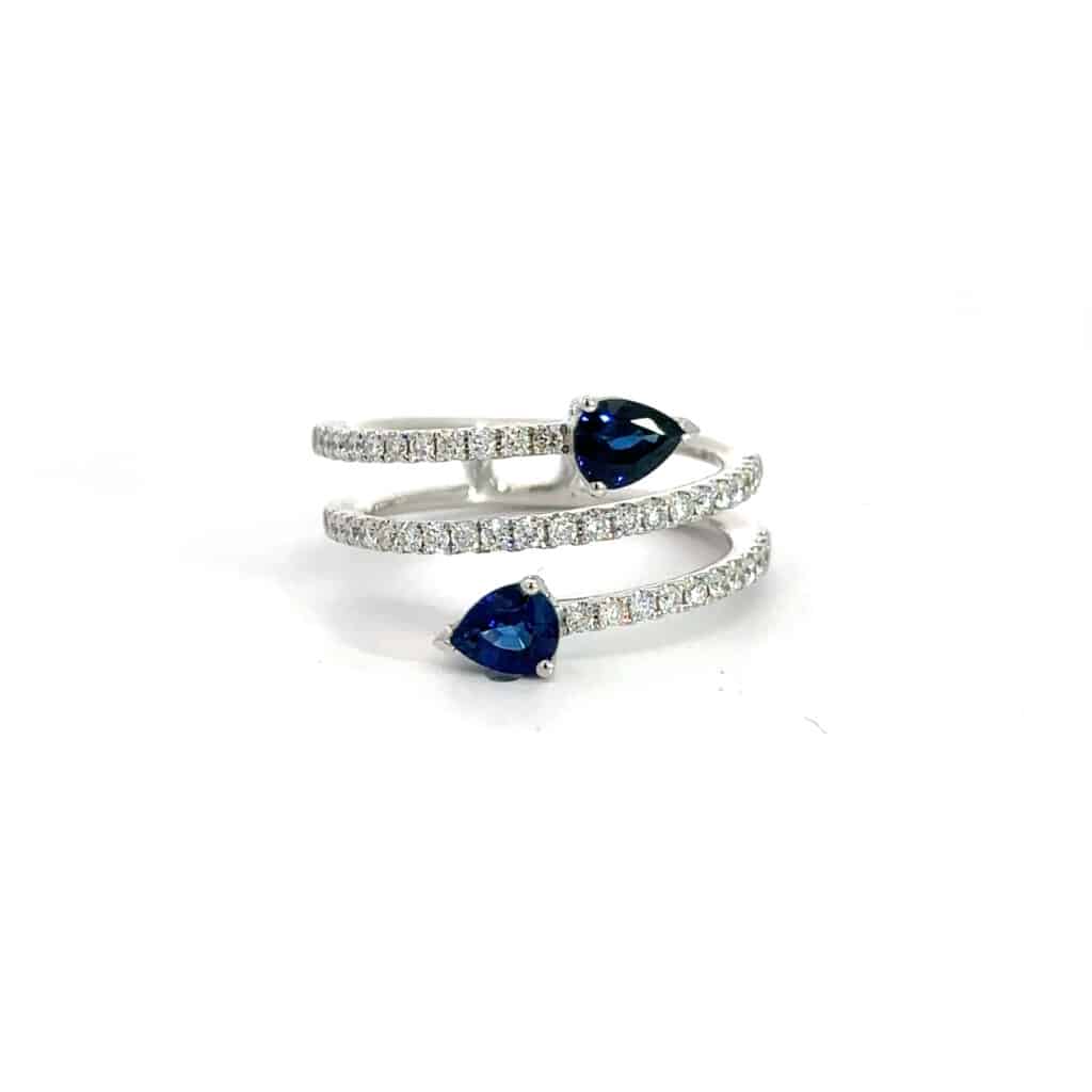 Diamond & Sapphire Snake Ring