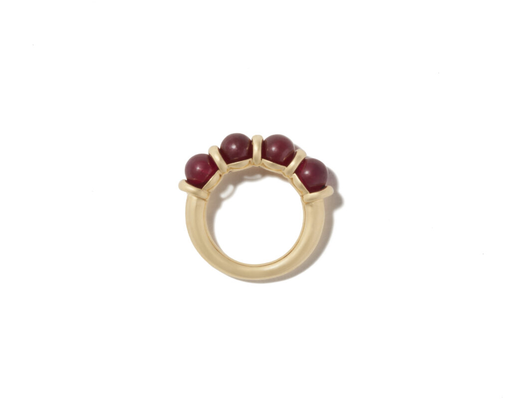 Rolling Spheres Ruby Ring